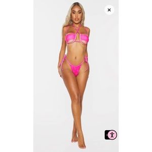 PLT Shape Hot Pink Cut out bikini